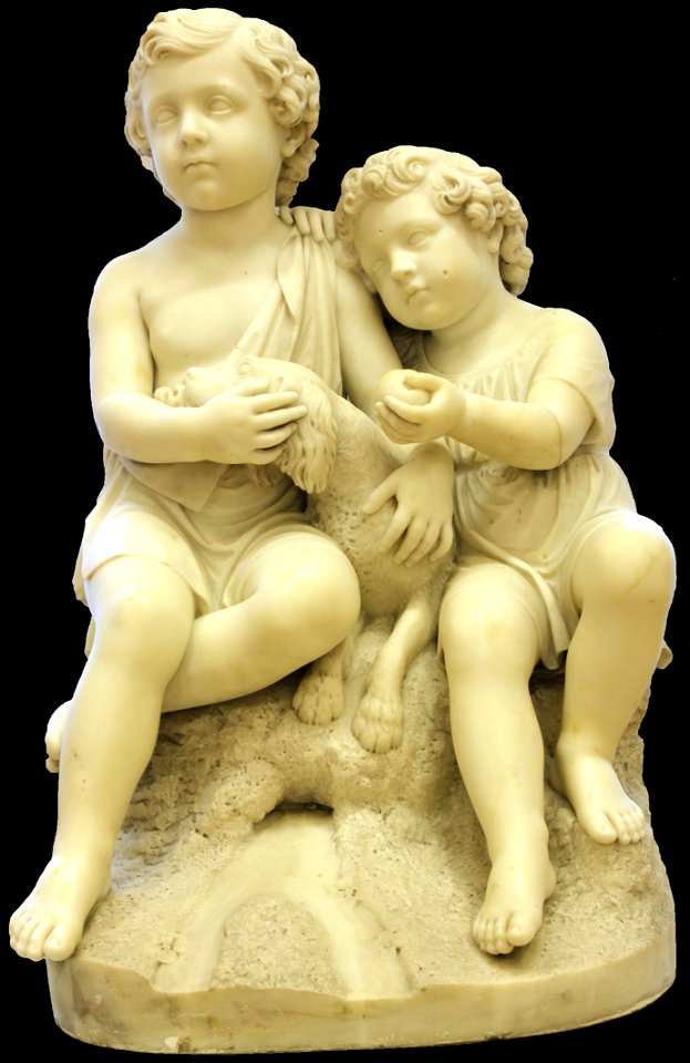 1845 Bienaime Kinder mit Hund anagoria