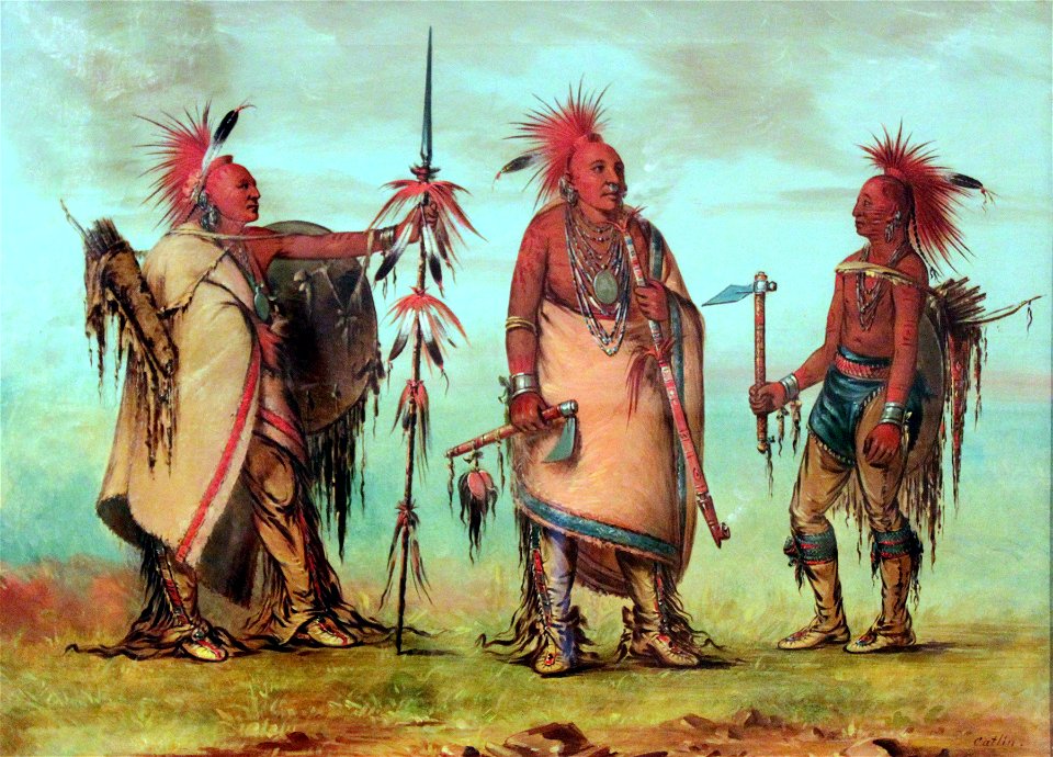 1854 Catlin Osage Tal-lee, Black Dog, Big Crow anagoria