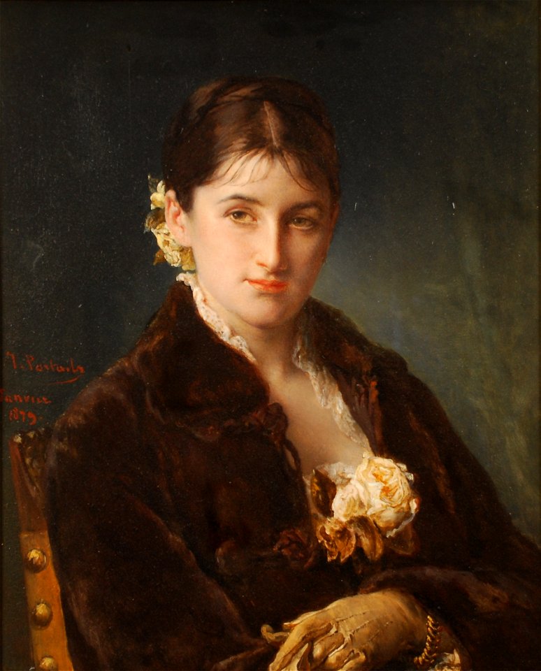 Jean-François Portaels - Young woman with gloves