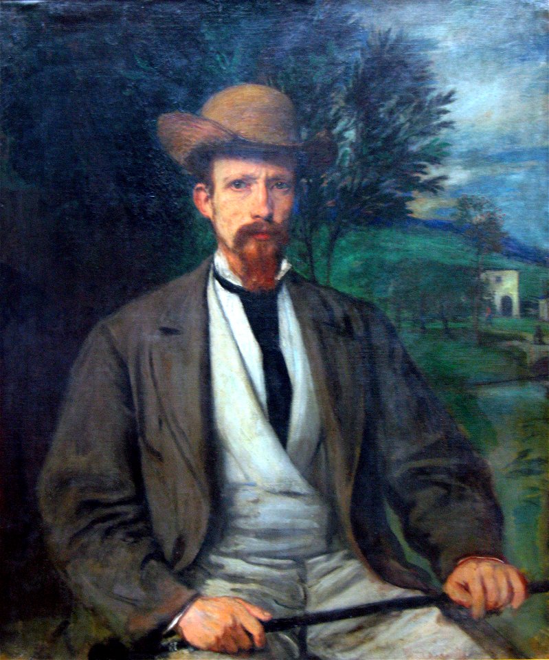 1874 Marees Selbstbildnis mit gelbem Hut anagoria