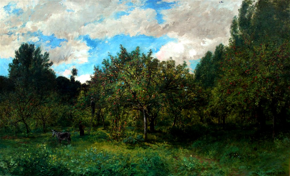 1876 Daubigny Französischer Obstgarten zur Erntezeit anagoria