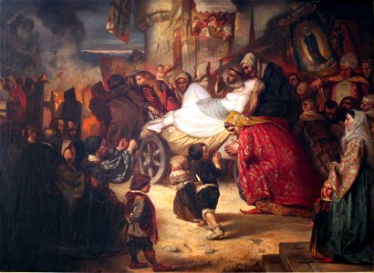 1851 Junge Hexe, zum Scheiterhaufen geführt anagoria