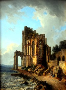 1824 Quaglio Kirchenruine am Meer anagoria