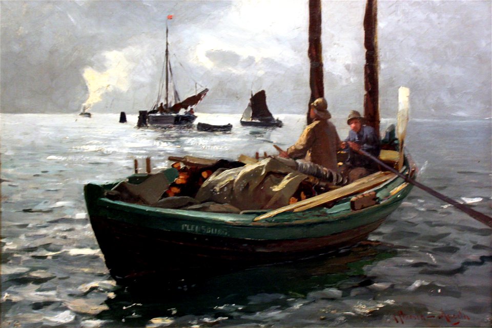 1885 Feddersen-Angeln Fischerboote auf der Flensburger Förde anagoria