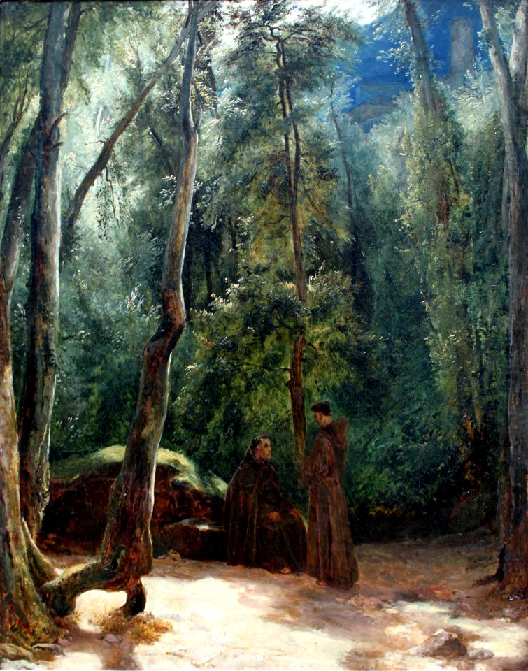 1830 Blechen Zwei Mönche im Park von Terni anagoria