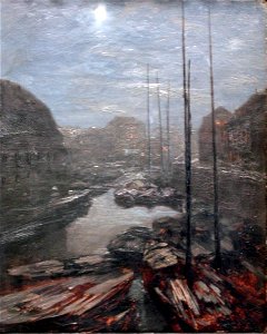 1855 Menzel Mondschein über der Friedrichsgracht anagoria
