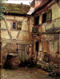 1886 Asmussen Hof eines Fachwerkhauses anagoria