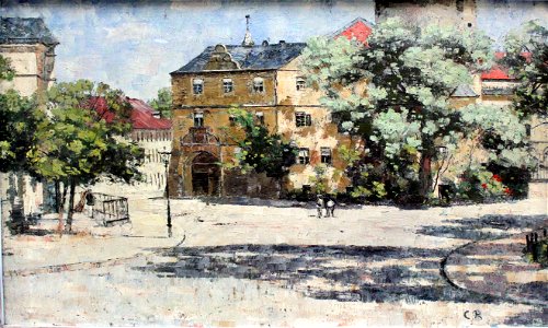 1885 Rohlfs Burgplatz am Schloss in Weimar anagoria