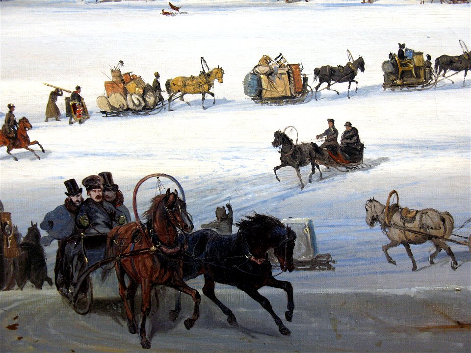 1894 Bogolubow Schlittenfahrt Neva Detail anagoria
