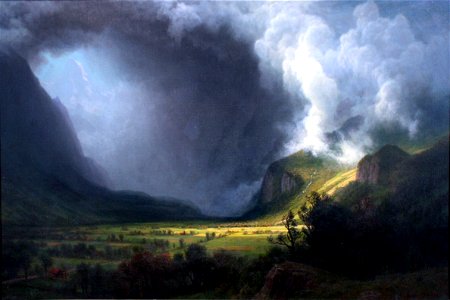 1891 Bierstadt Aufziehendes Gewitter im Tal anagoria