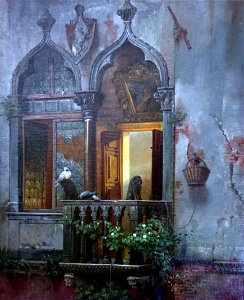 1868 Nerly Fenster eines venezianischen Palastes anagoria