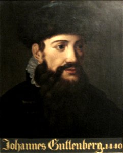 Anonymous portrait of Johannes Gutenberg dated 1440, Gutenberg Museum. Free illustration for personal and commercial use.