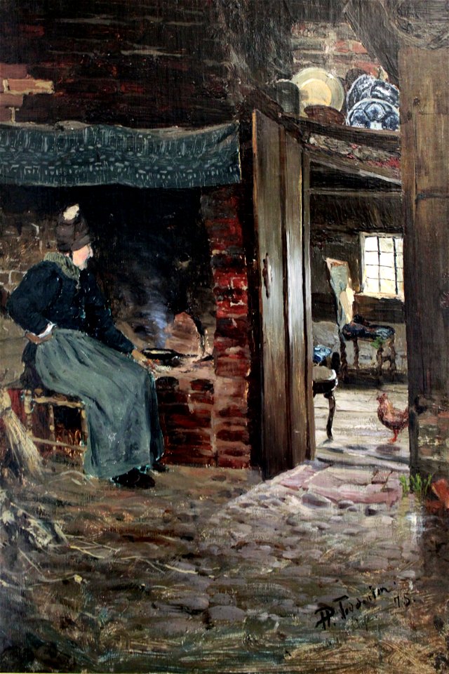 1875 Feddersen Die alte Sösk am Herd, Klockries anagoria