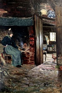 1875 Feddersen Die alte Sösk am Herd, Klockries anagoria