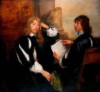 Anthony van Dyck- Thomas Killigrew and (possibly) Lord William Crofts. Free illustration for personal and commercial use.