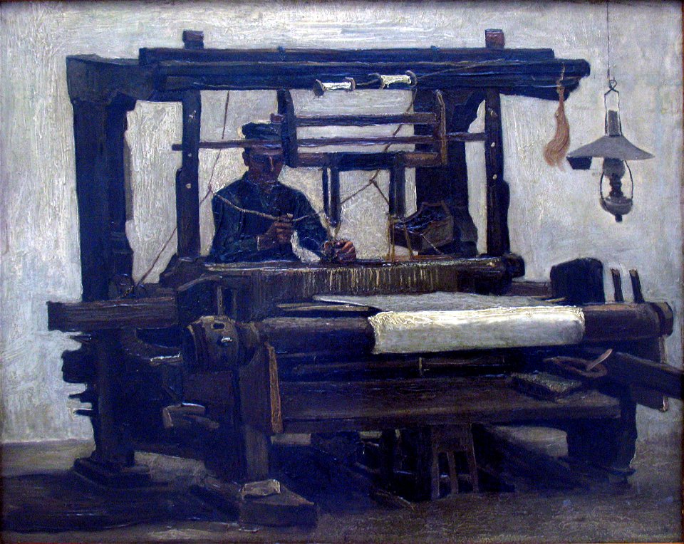 1884 van Gogh Webmaschine mit Weber anagoria