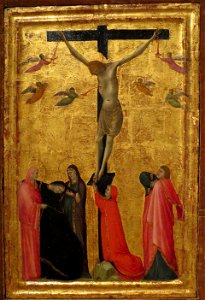 'The Crucifixion' by unknown Tuscan school painter, c. 1330-1350, Lowe Art Museum. Free illustration for personal and commercial use.