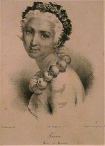 'Kaenoo, Hawaiian Queen', lithograph after Jacques Arago, Honolulu Museum of Art