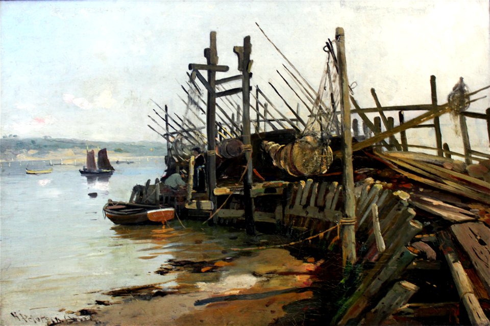 1882 Petersen-Angeln Bootssteg an der Flensburger Förde anagoria