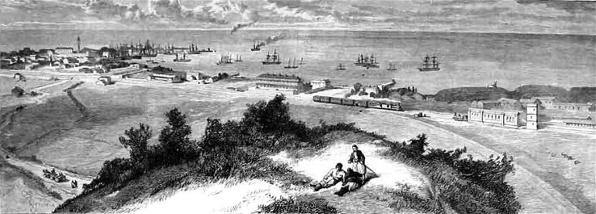 Batoum, on the Black Sea (ILN, 1885). Free illustration for personal and commercial use.