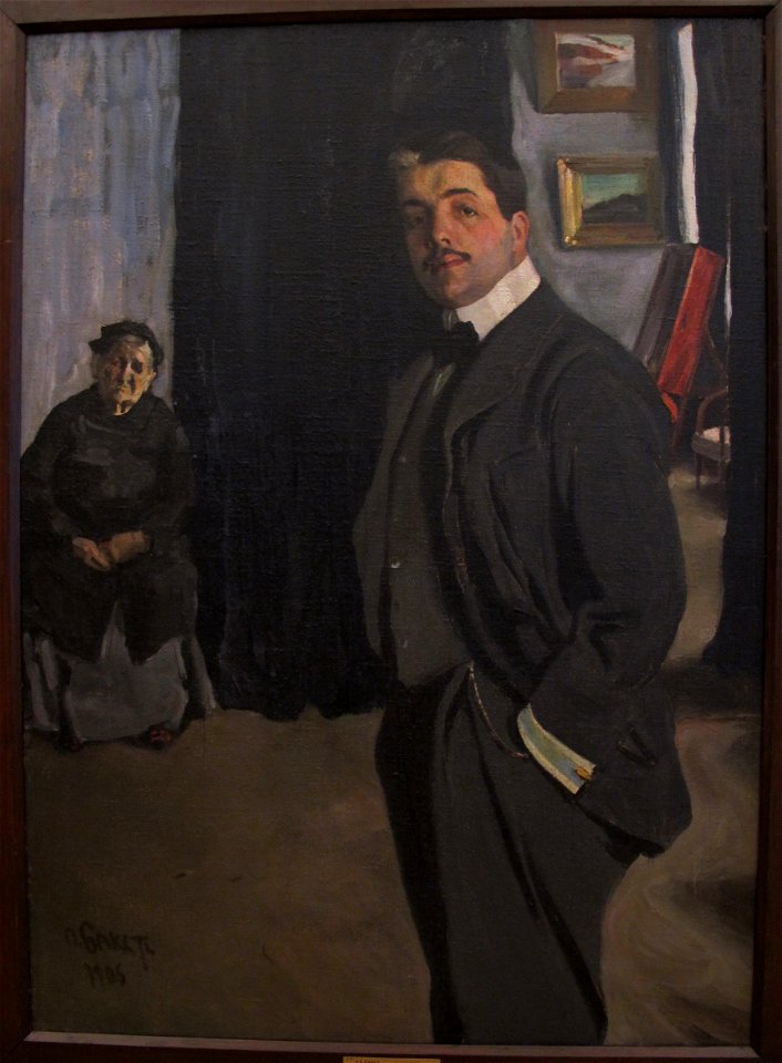 Leon baskt, ritratto di sergei diaghilev e della sua tata, 1906
