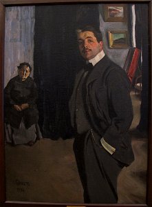 Leon baskt, ritratto di sergei diaghilev e della sua tata, 1906