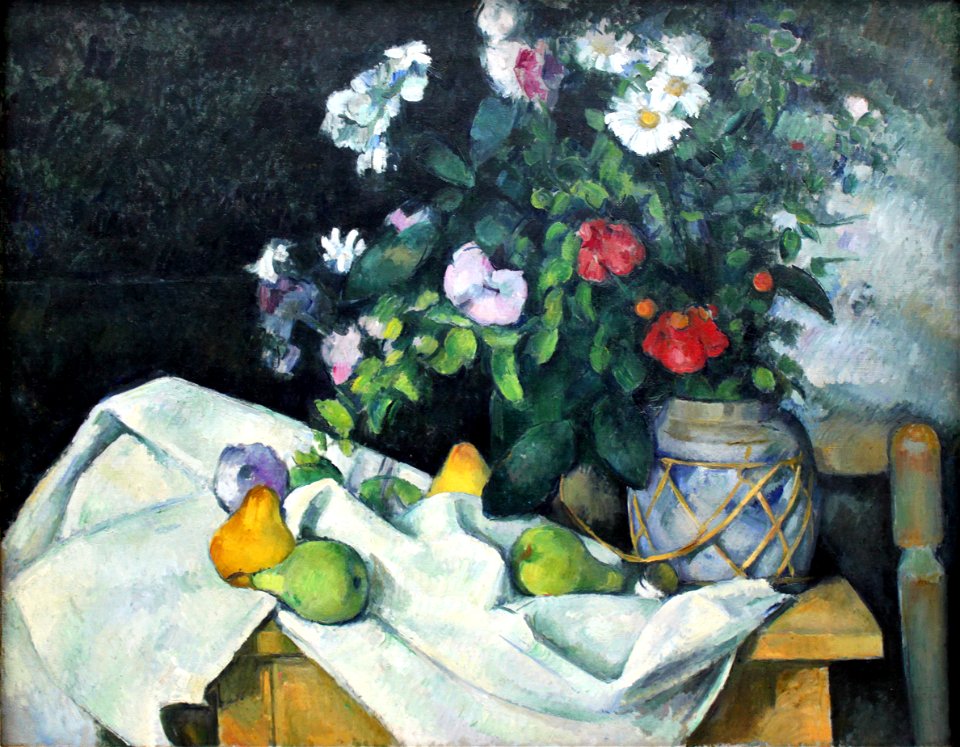 1890 Cezanne Stilleben mit Blumen und Früchten anagoria