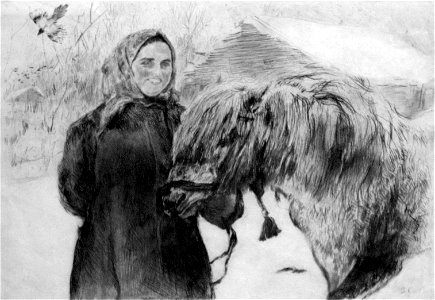1899 Serow Frau mit Pferd anagoria