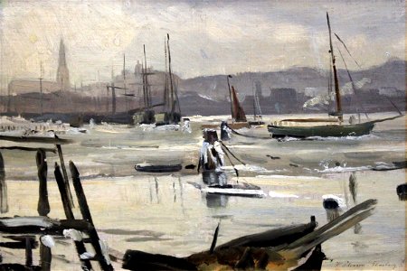 1901 Petersen-Flensburg Winter im Flensburger Hafen anagoria anagoria