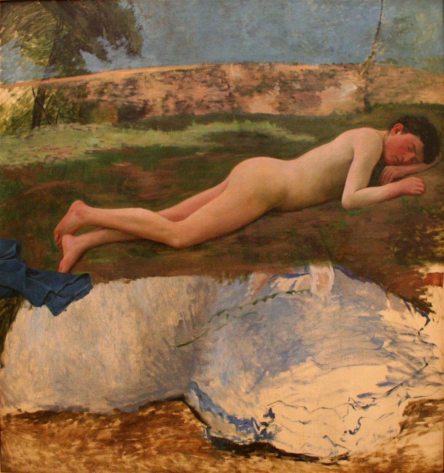 Bazille-Jeune homme nu couché sur l'herbe