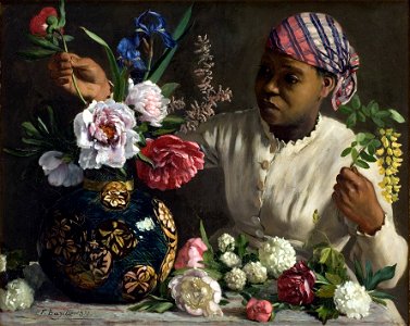 Bazille, Négresse aux pivoines
