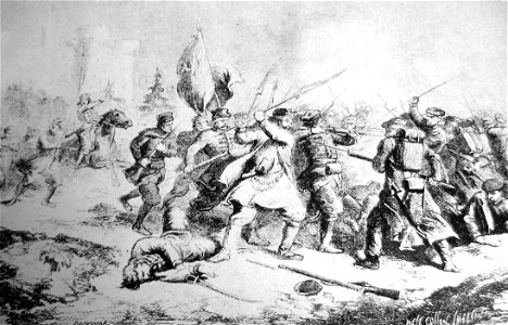 Battle of Krasnobród 1863. Free illustration for personal and commercial use.