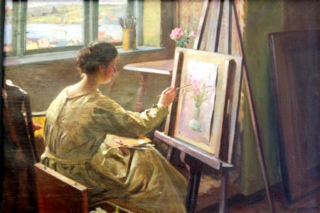 1910 Nöbbe Ela Nöbbe beim Malen anagoria