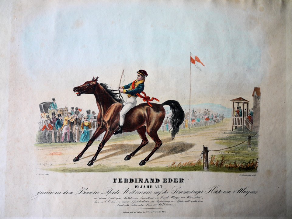 Bauern Pferderennen 1827 Litho