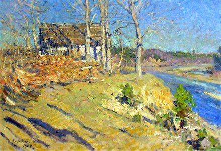 1909 Korovin Herbstliche Landschaft anagoria. Free illustration for personal and commercial use.