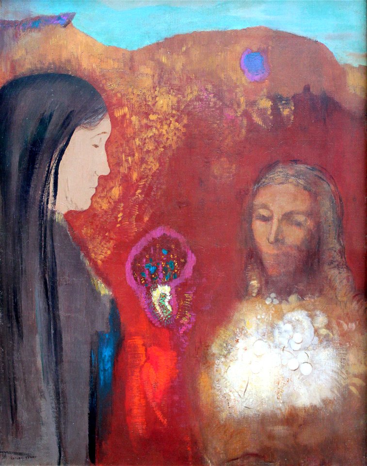 1895 Redon Christus und Samariterin anagoria