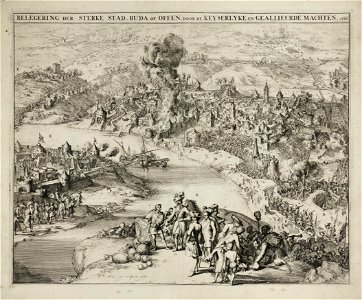 Belegering en inname van de stad Buda en Offen door de Keizerlijke geallieerde troepen onder opperbevel van Leopold I op 2 september 1686. NL-HlmNHA 53009097 01