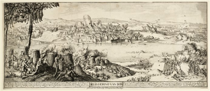 Belegering en verovering van Bonn door de geallieerde troepen op de Fransen, 29 juni 1689. NL-HlmNHA 53009055