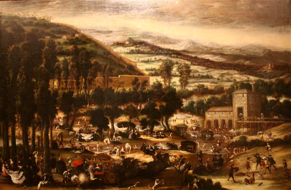 Baños en el Manzanares en el paraje de Molino Quemado. Museo de Historia de Madrid (cropped)