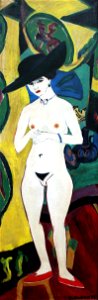 1915 Kirchner Stehender Akt mit Hut anagoria