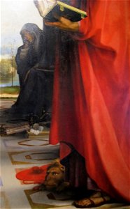 Beccafumi, stimmate di caterina da siena tra i santi benedetto e girolamo, 1514-17, 04
