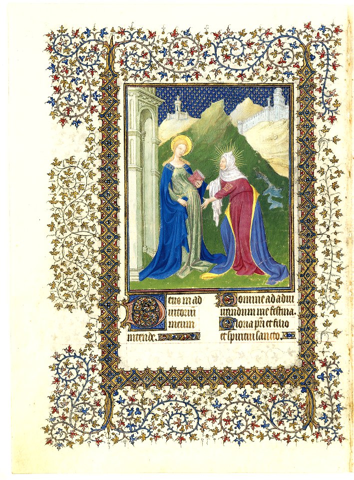 Belle Heures du duc de Berry - f042v - Visitation