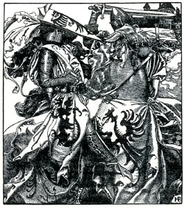 Arthur-Pyle Sir Kay breaketh his sword at ye Tournament