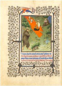 Belle Heures du duc de Berry - f191v - Saint Antoine cherchant l'ermitage de saint Paul