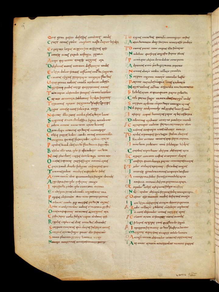 Bern, Burgerbibliothek, Cod. 88, f. 9v – Aratus – Germanicus Phaenomena