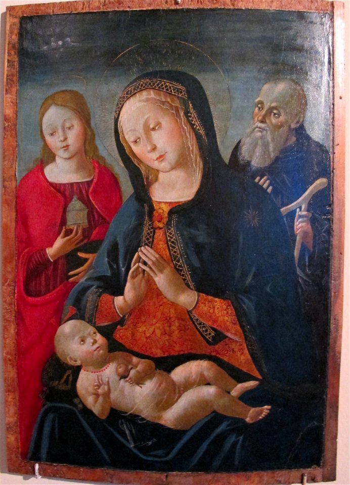 Bernadino fungai, madonna col bambino e i santi m. maddalena e a. abate. Free illustration for personal and commercial use.