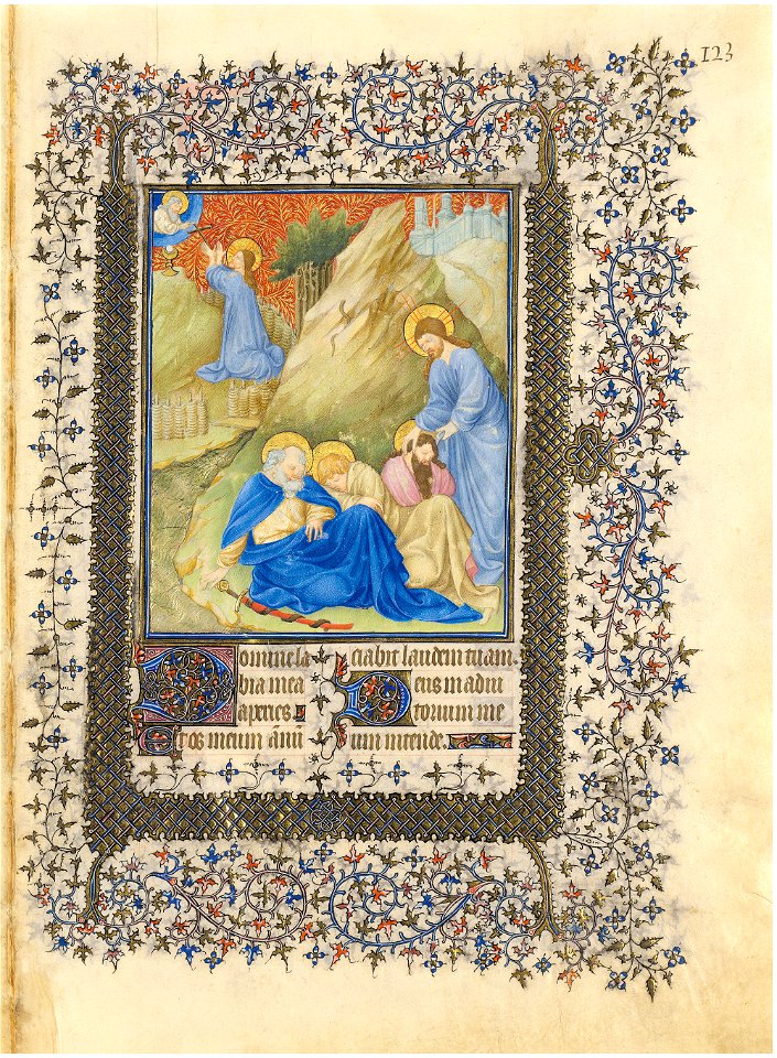 Belle Heures du duc de Berry - f123r - Christ au jardin des oliviers