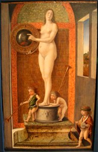Andrea previtali e giovanni bellini, allegorie, 1490 ca. 04 prudenza