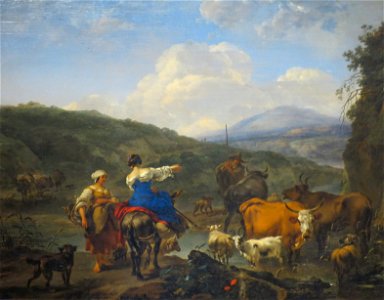 'Cattle at a Watering Place' by Nicolaes Pietersz. Berchem, Pushkin Museum