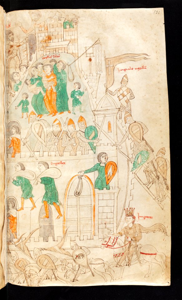 Bern, Burgerbibliothek, Cod. 120.II, f. 132r – Petrus de Ebulo Liber ad honorem Augusti, lat